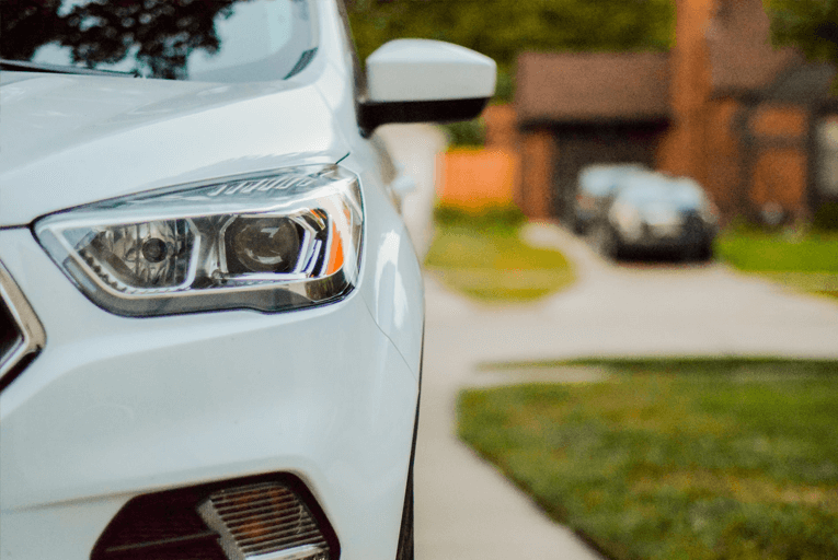 Car parked in driveway