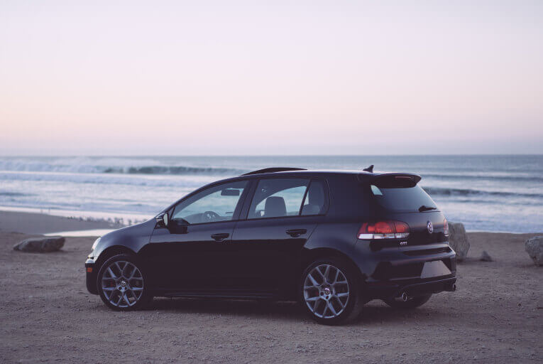 Car parked on beach