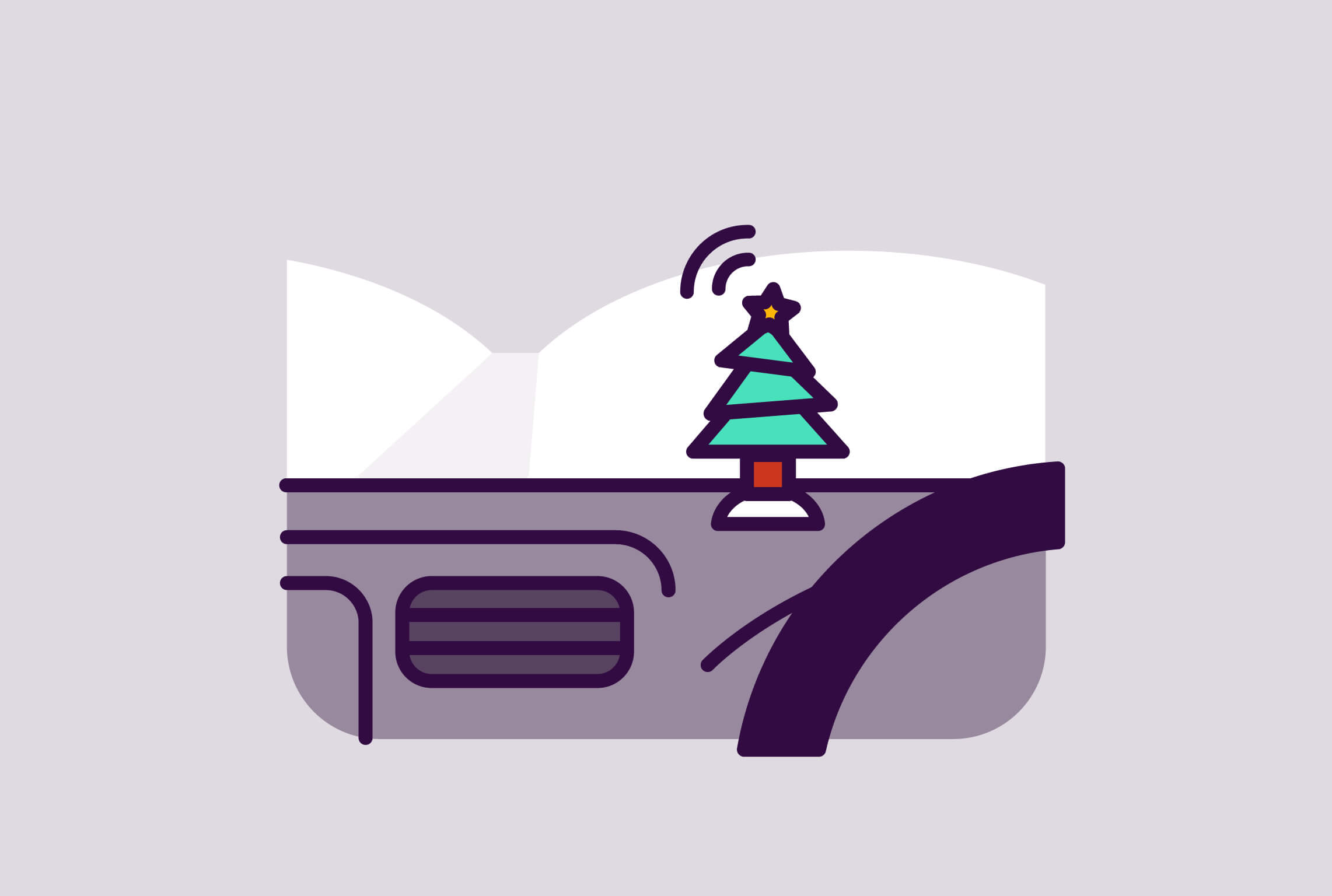 Festive car tree dashboard