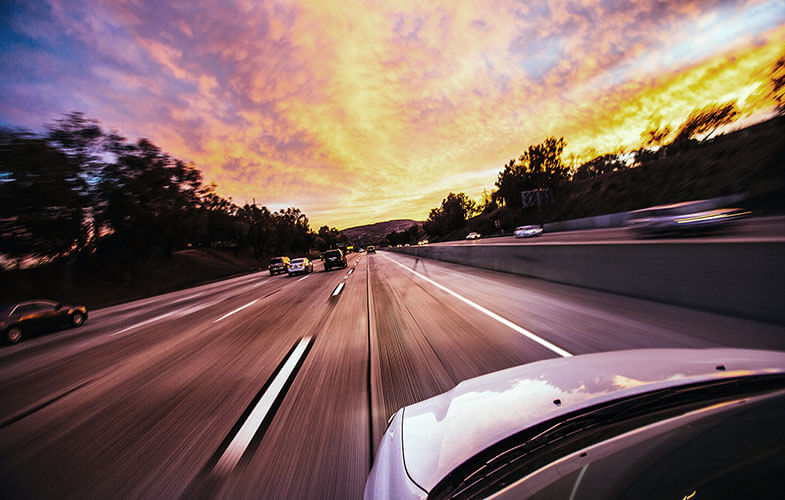 Car on the motorway