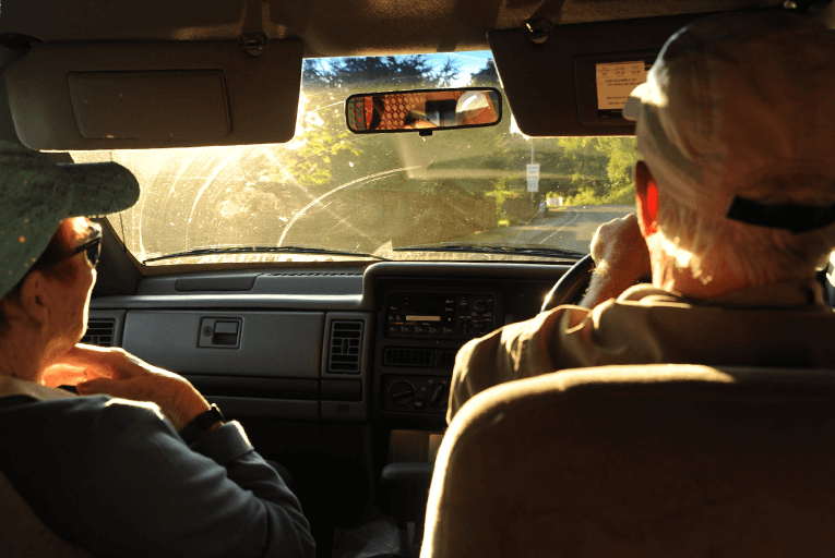 Sun visor driving