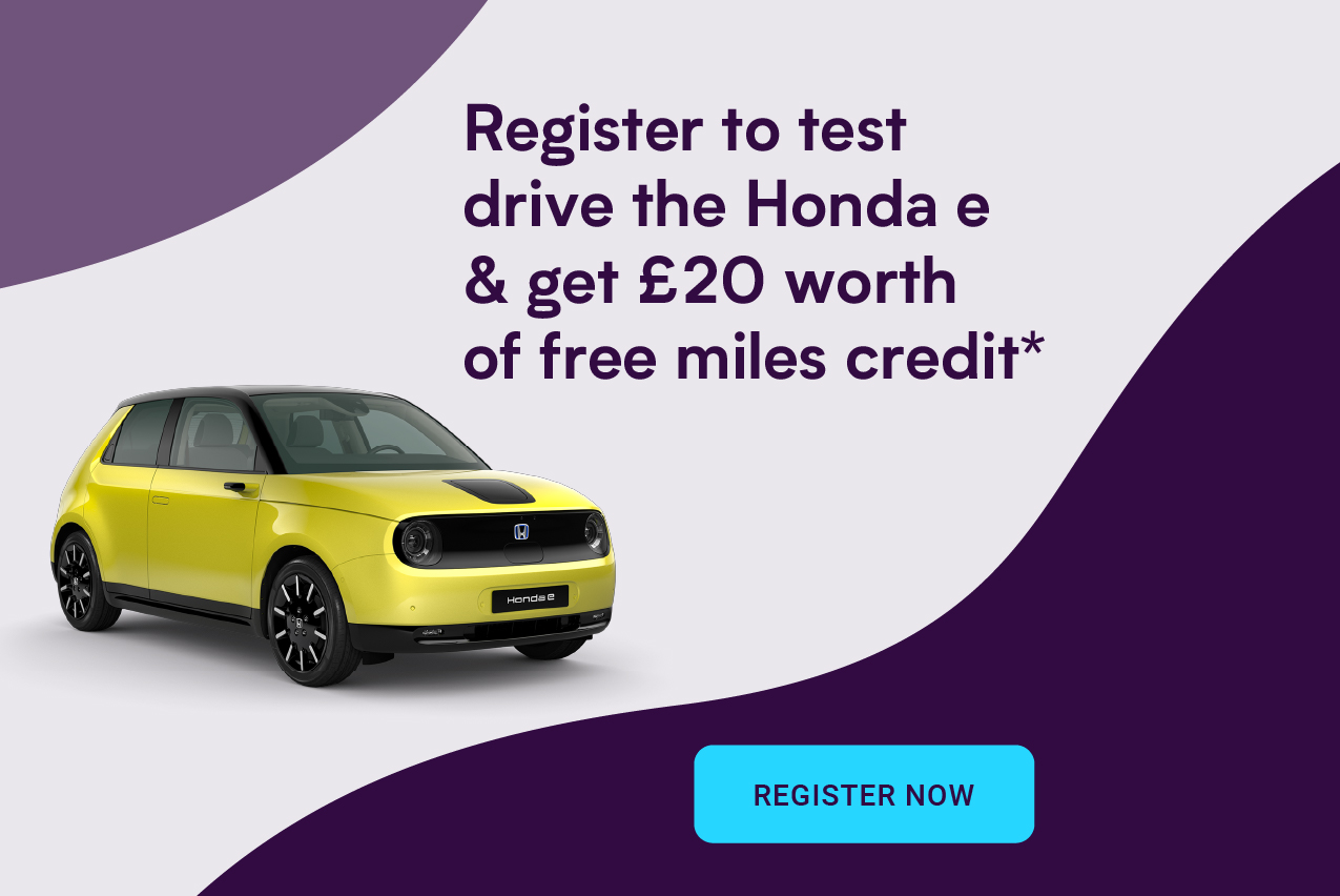 Register to test drive the Honda e